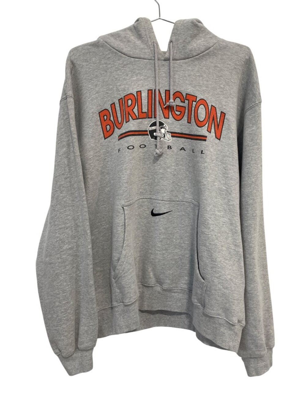 Nike Hoodie Sweatshirt Large Team Burlingon Football Pullover Heather Gray Comfy